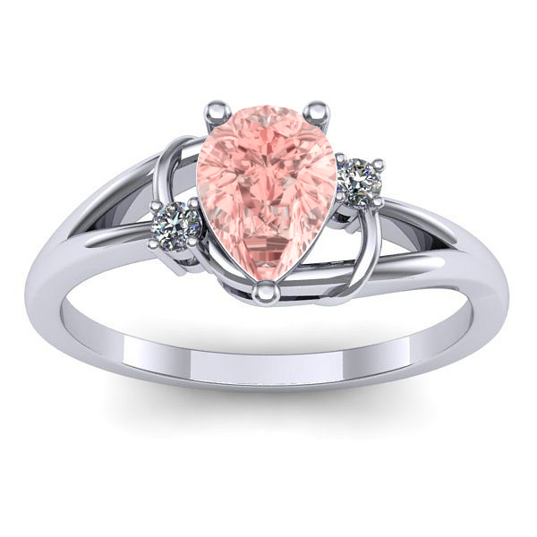 Inel de logodna cu diamant de laborator roz lacrima