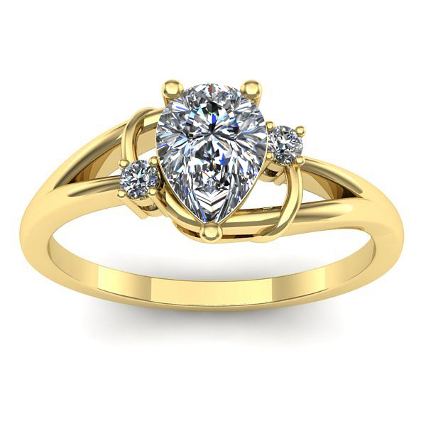 Inel logodna cu diamant pear