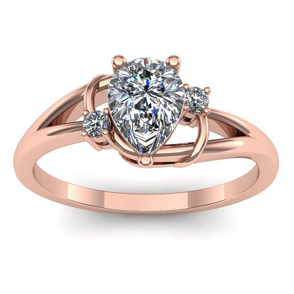 Inel logodna cu diamant pear