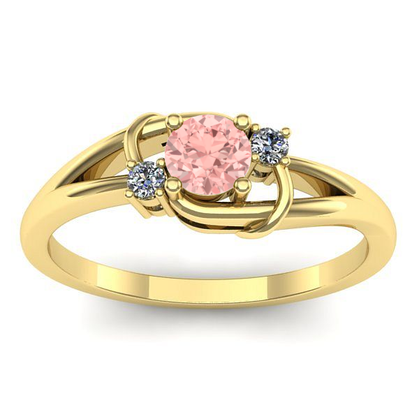 Inel logodna cu diamant de laborator roz rotund