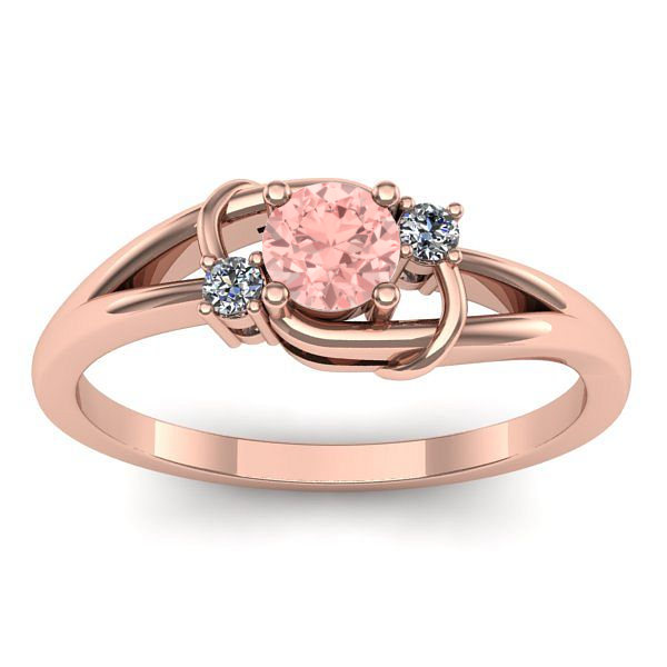 Inel logodna cu diamant de laborator roz rotund