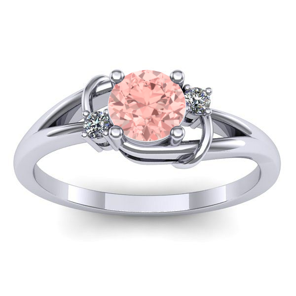 Inel cu diamant de laborator roz rotund