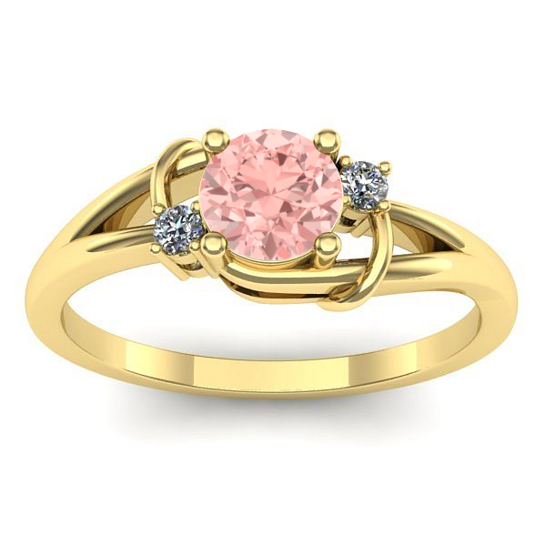 Inel de logodna cu diamant de laborator roz rotund