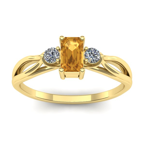 Inel de logodna cu citrin dreptunghiular