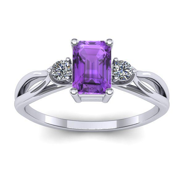 Inel cu ametist dreptunghiular