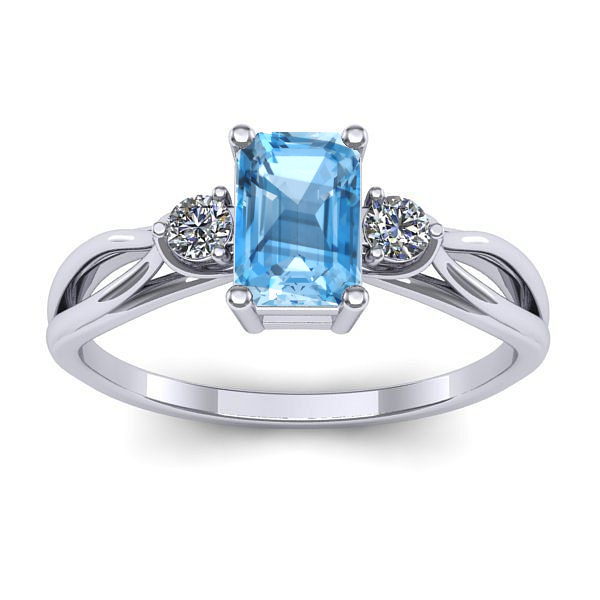 Inel logodna cu topaz blue dreptunghiular