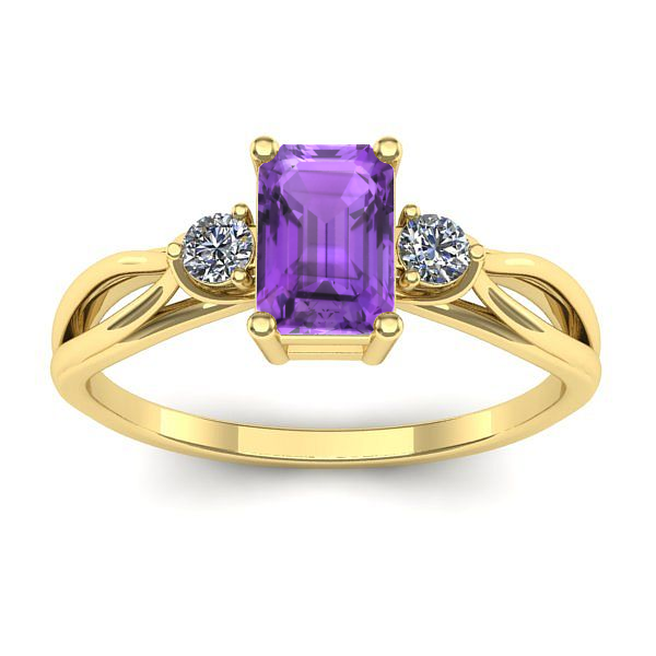 Inel cu ametist dreptunghiular