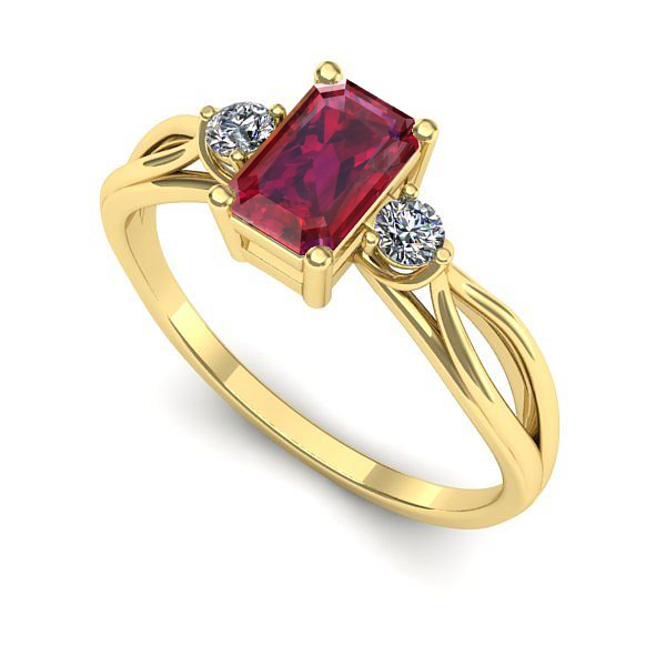 Inel din aur galben cu rubin