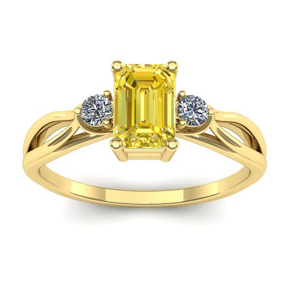 Inel de logodna cu safir galben dreptunghiular