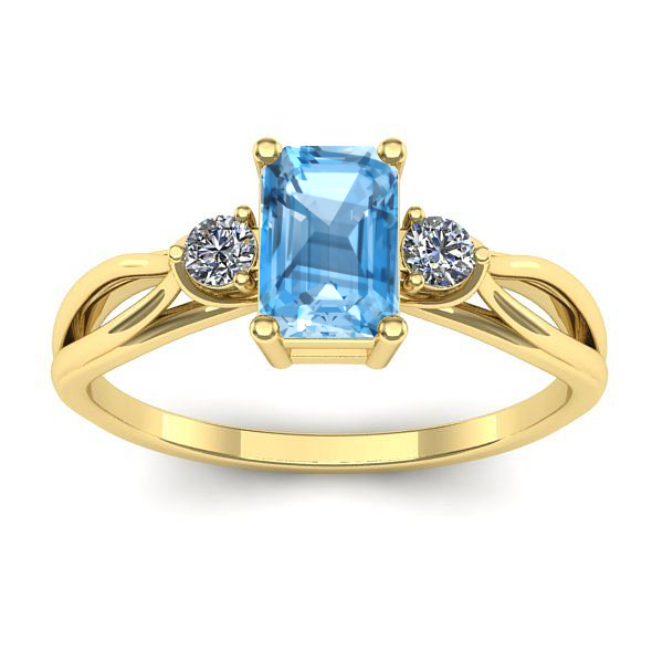 Inel de logodna cu topaz blue dreptunghiular