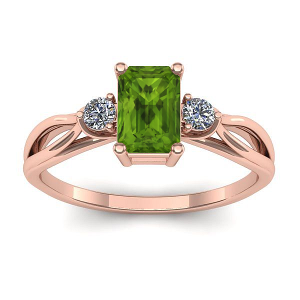 Inel logodna cu peridot dreptunghiular
