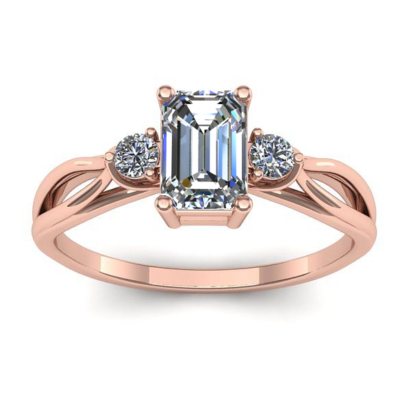 Inel logodna cu safir alb dreptunghiular