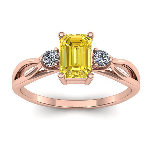 Inel de logodna cu safir galben dreptunghiular