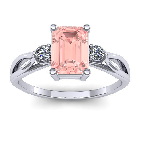 Inel de logodna cu diamant de laborator roz dreptunghiular