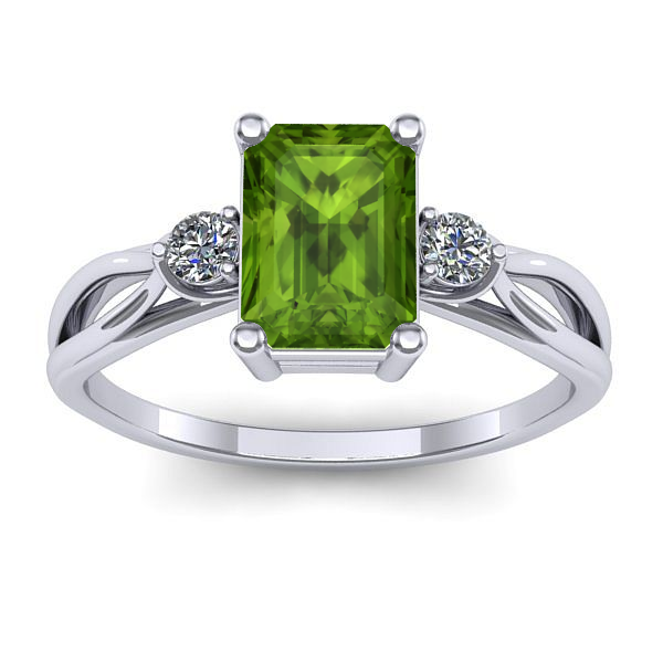 Inel cu peridot dreptunghiular