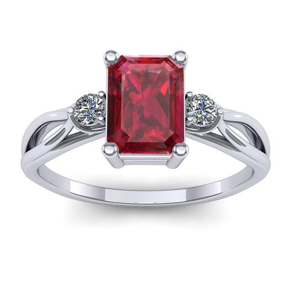 Inel cu rubin dreptunghiular