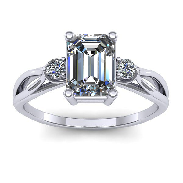 Inel logodna cu diamant de laborator dreptunghiular