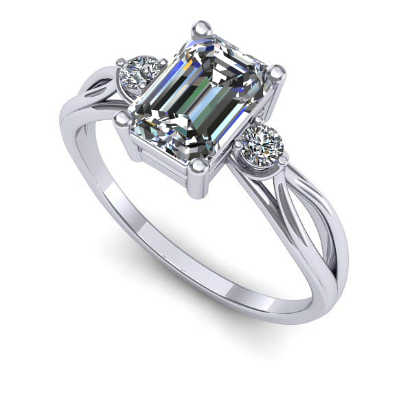 Inel de logodna din aur alb cu diamant de laborator