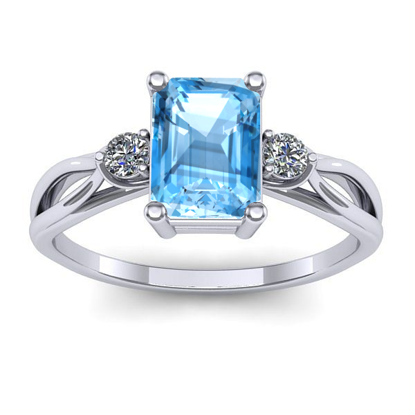 Inel logodna cu topaz blue dreptunghiular