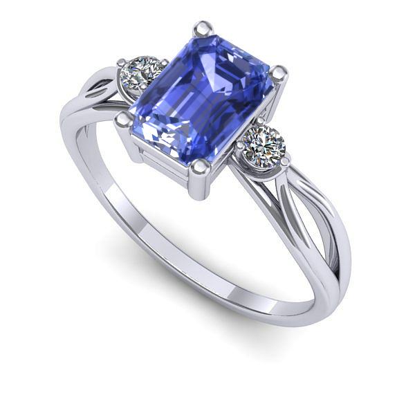 Inel din aur alb cu tanzanit