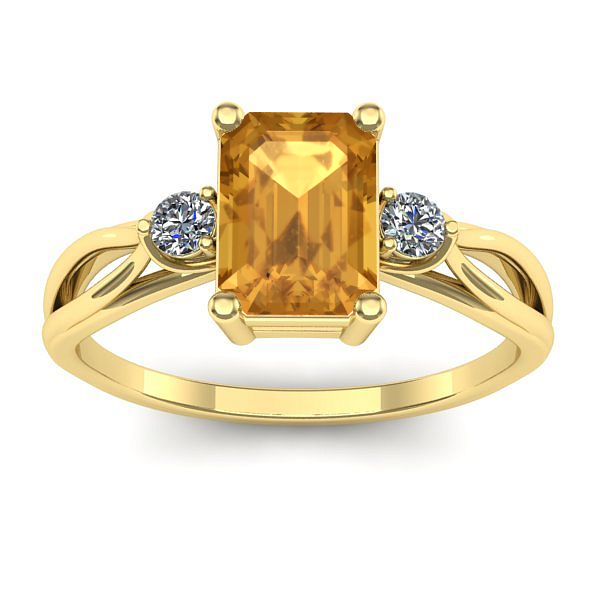 Inel de logodna cu citrin dreptunghiular
