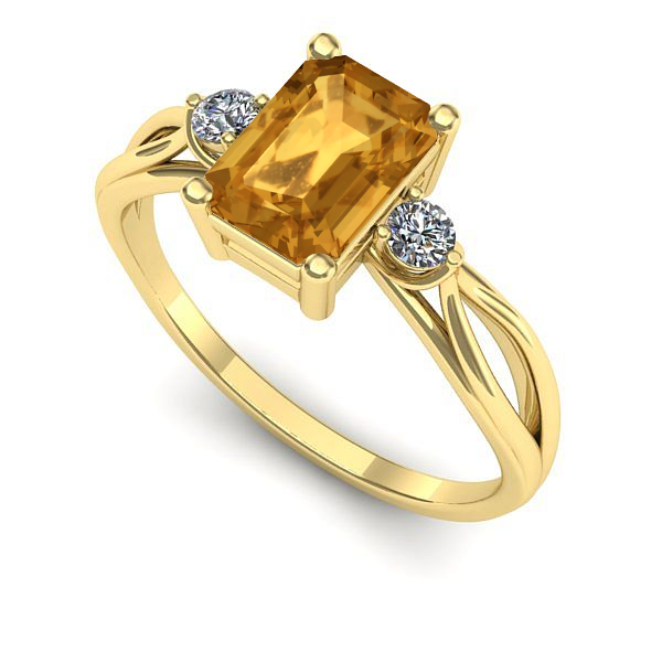 Inel de logodna din aur galben cu citrin