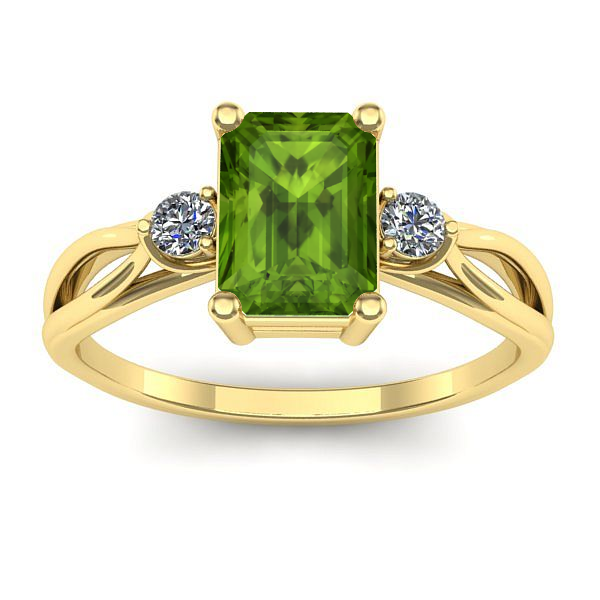 Inel logodna cu peridot dreptunghiular