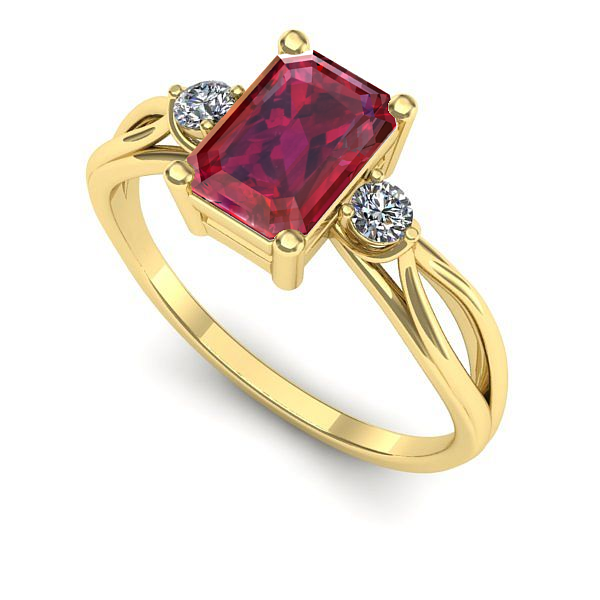 Inel din aur galben cu rubin