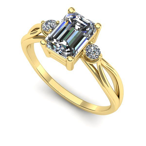 Inel din aur galben cu diamant de laborator