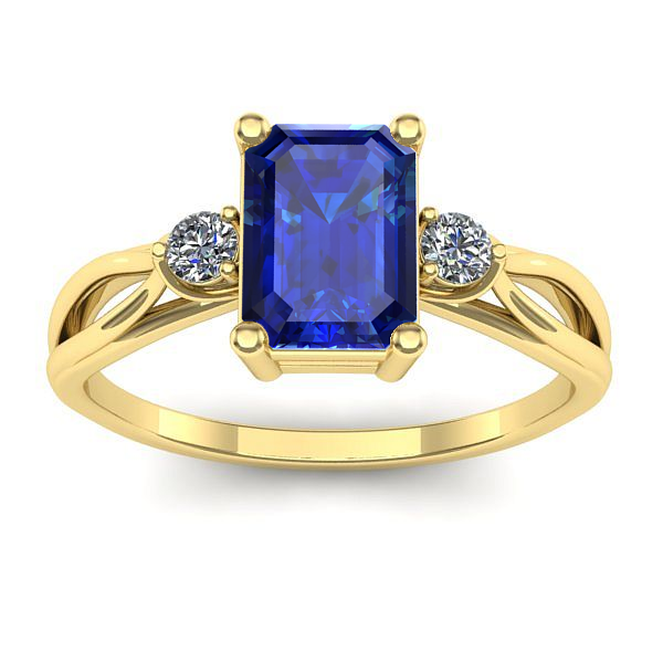 Inel de logodna cu safir dreptunghiular