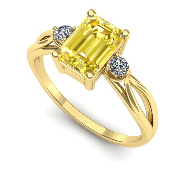 Inel de logodna din aur galben cu safir galben