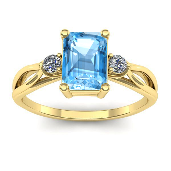 Inel cu topaz blue dreptunghiular