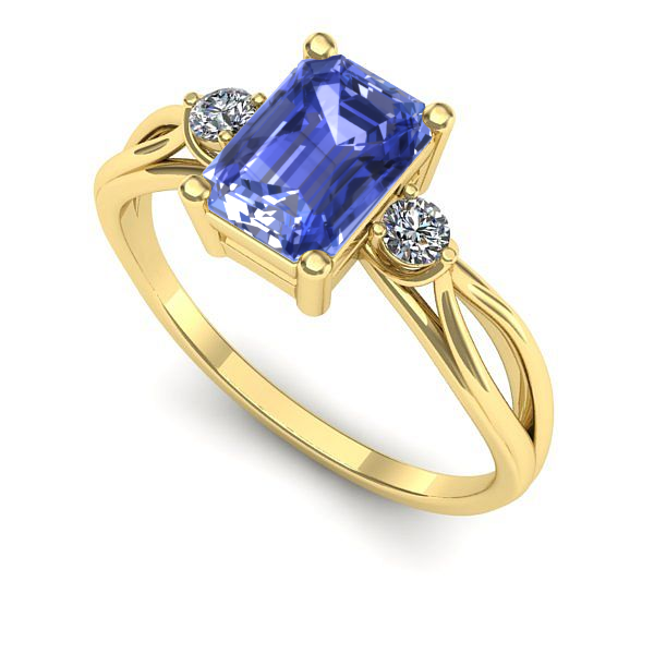 Inel din aur galben cu tanzanit