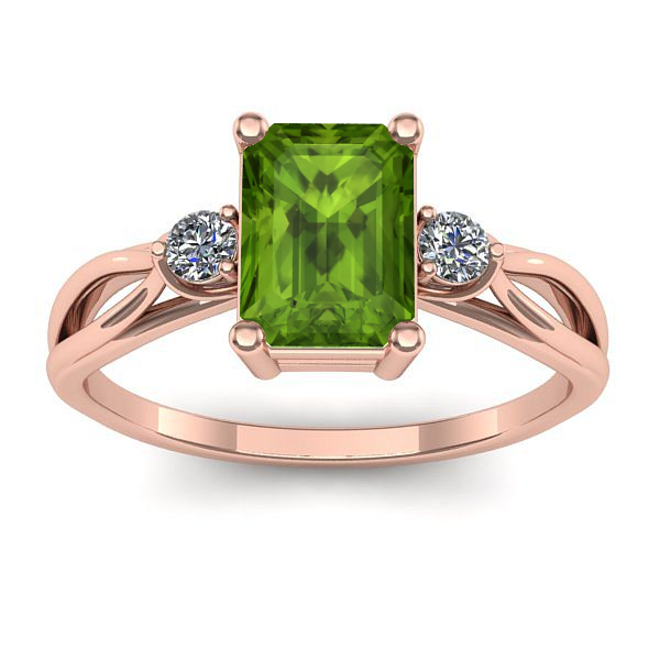 Inel de logodna cu peridot dreptunghiular