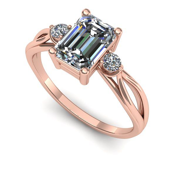 Inel de logodna din aur roz cu diamant de laborator