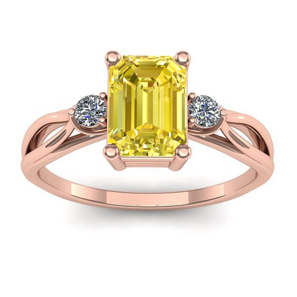 Inel de logodna cu safir galben dreptunghiular