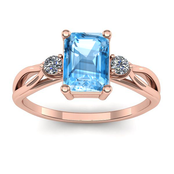 Inel logodna cu topaz blue dreptunghiular