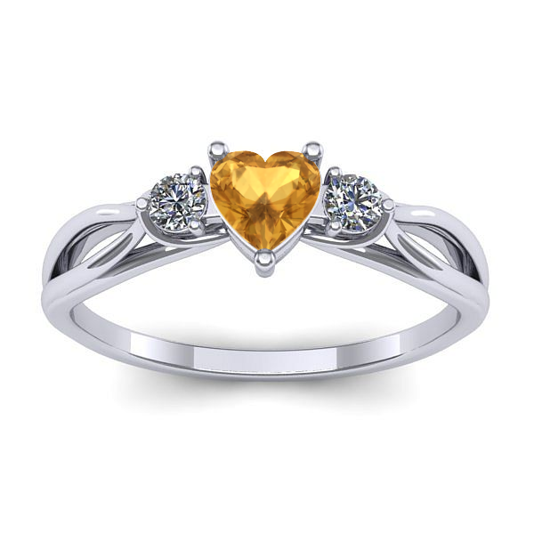 Inel de logodna cu citrin inima