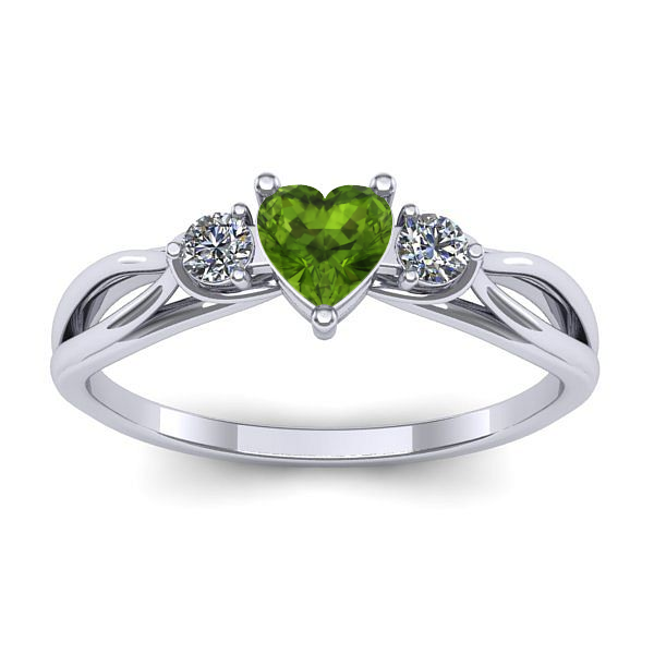 Inel cu peridot inima