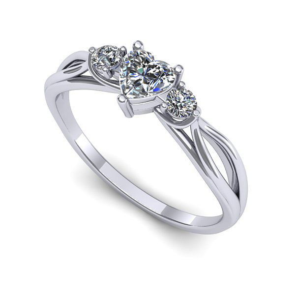 Inel din aur alb cu safir alb