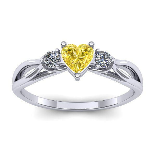 Inel de logodna cu safir galben inima
