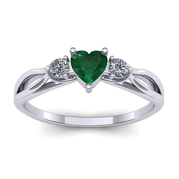 Inel logodna cu smarald inima