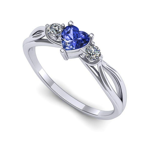 Inel de logodna din aur alb cu tanzanit