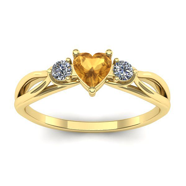 Inel de logodna cu citrin inima