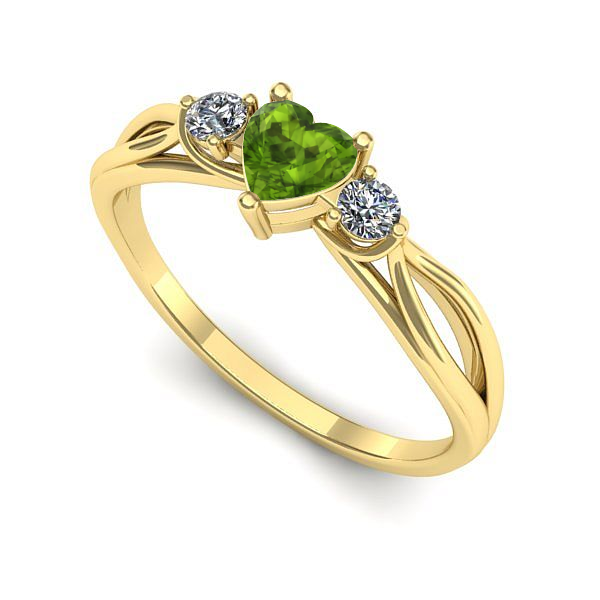 Inel din aur galben cu peridot