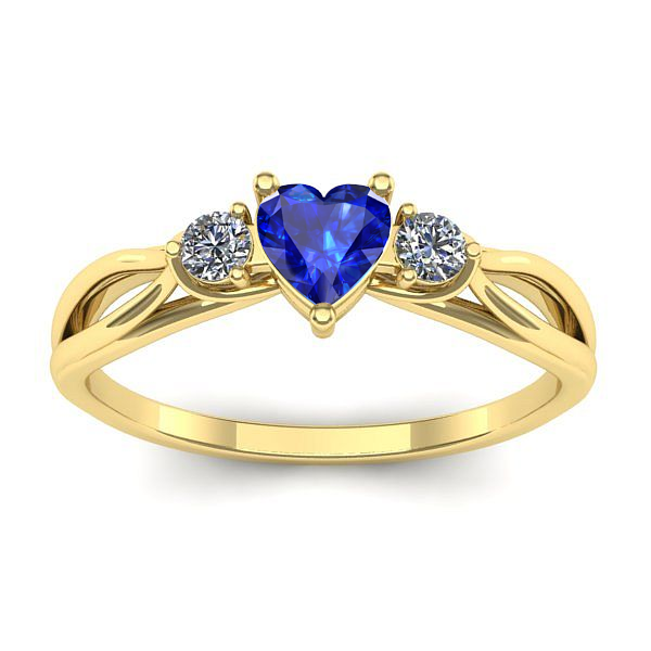 Inel cu safir inima