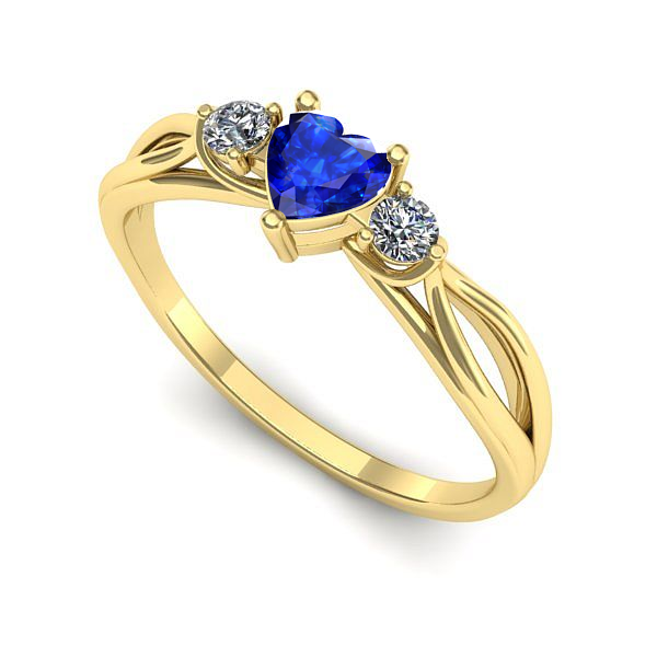 Inel de logodna din aur galben cu safir