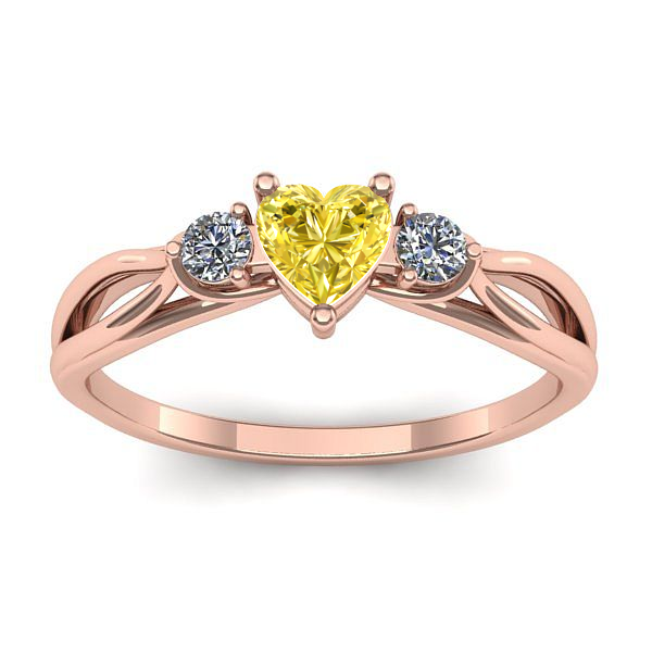 Inel de logodna cu safir galben inima