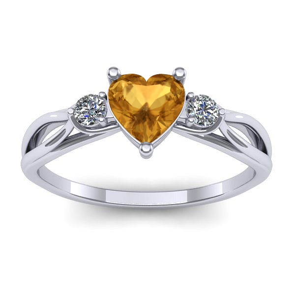 Inel de logodna cu citrin inima