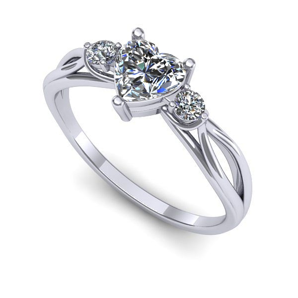 Inel din aur alb cu diamant de laborator